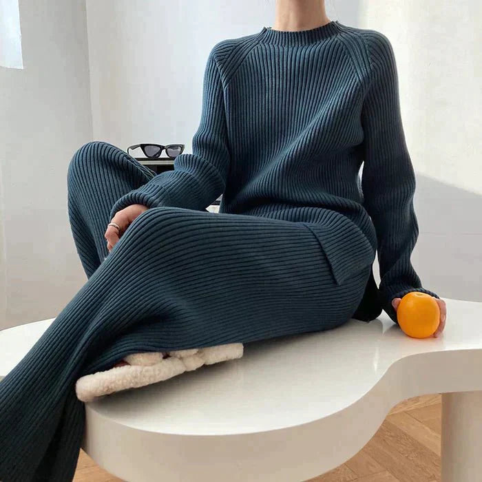 Berg-Feldt | Strick Damen Pullover Satz mit Weitem Hosen