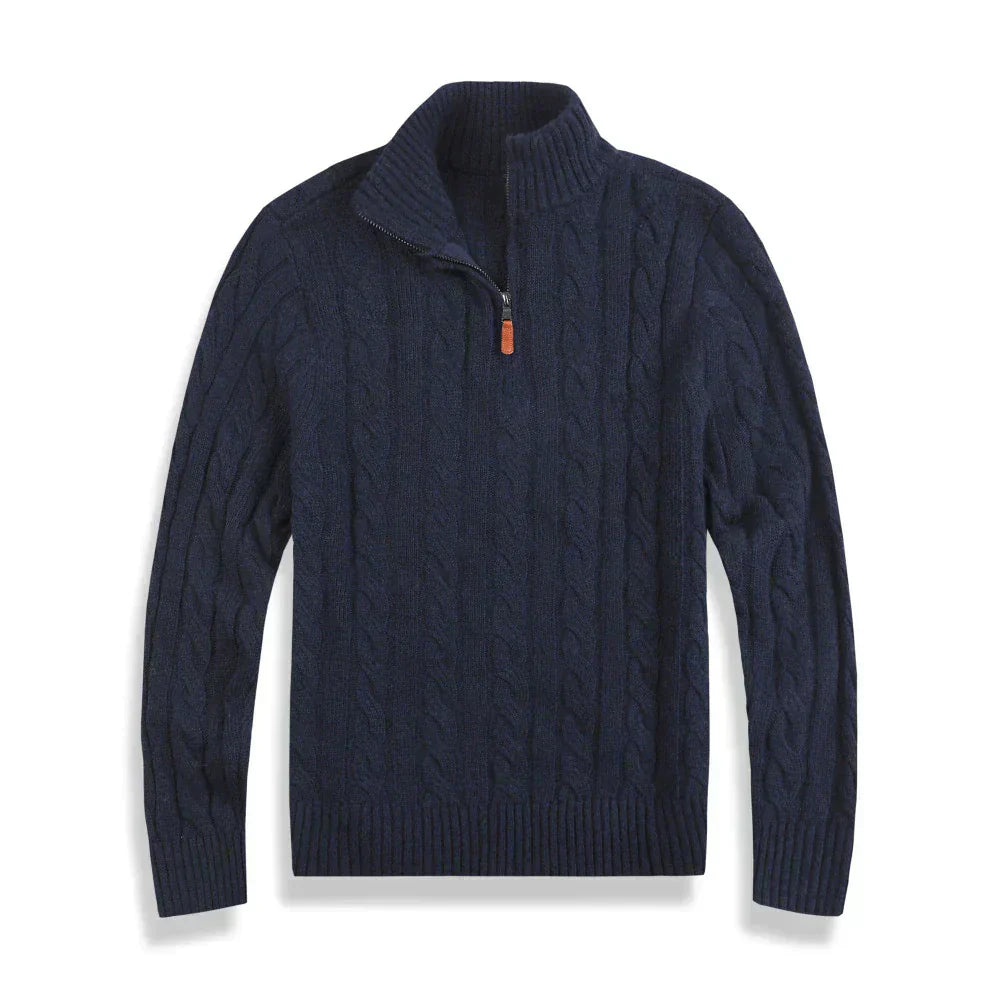 Pull pour hommes avec fermeture éclair courte