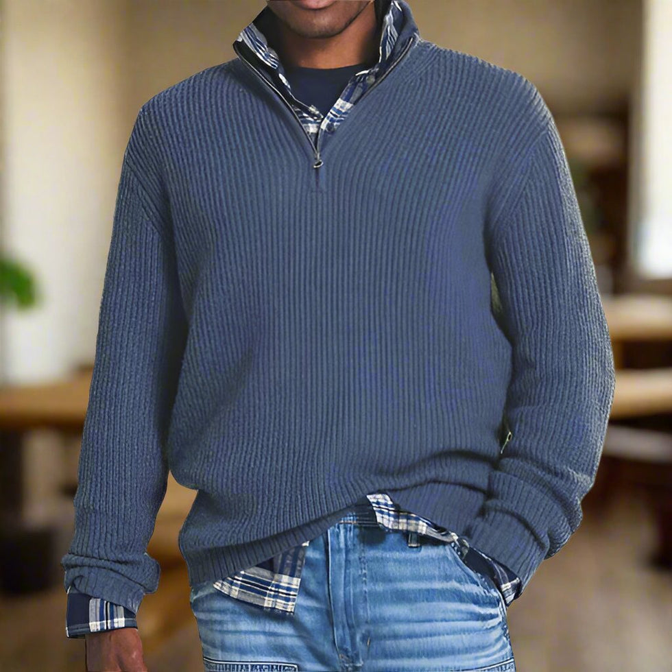 HUGH Strickpullover mit 1/4-Reißverschluss