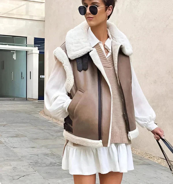 Berg-Feldt | Trendy Weste mit Futter aus Kunstfell für Frauen