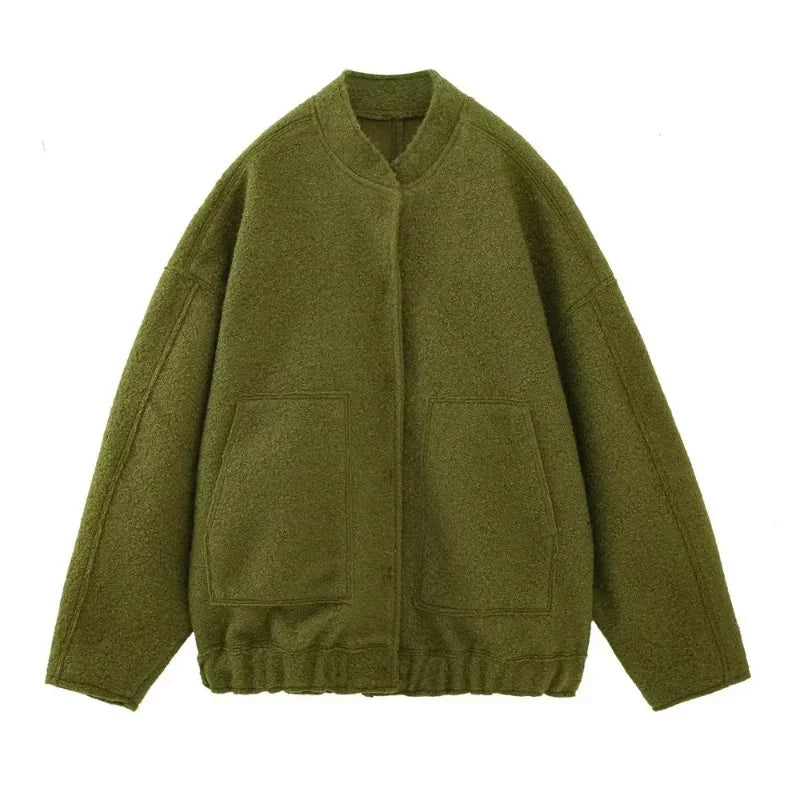 Berg-Feldt | Flauschige Übergroß Jacke mit Taschen
