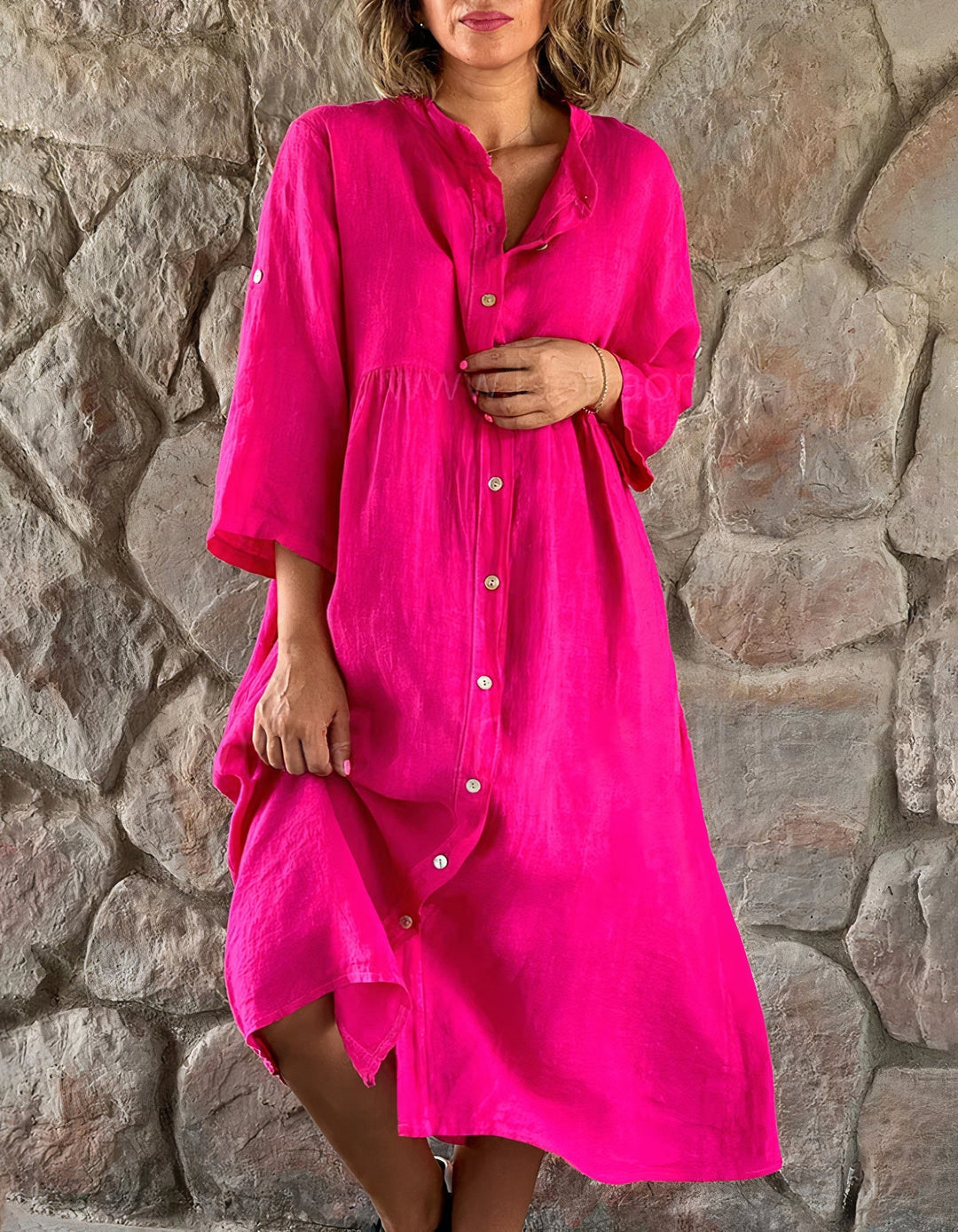 Robe de plage estivale en coton et lin respirant - design chic par Anett