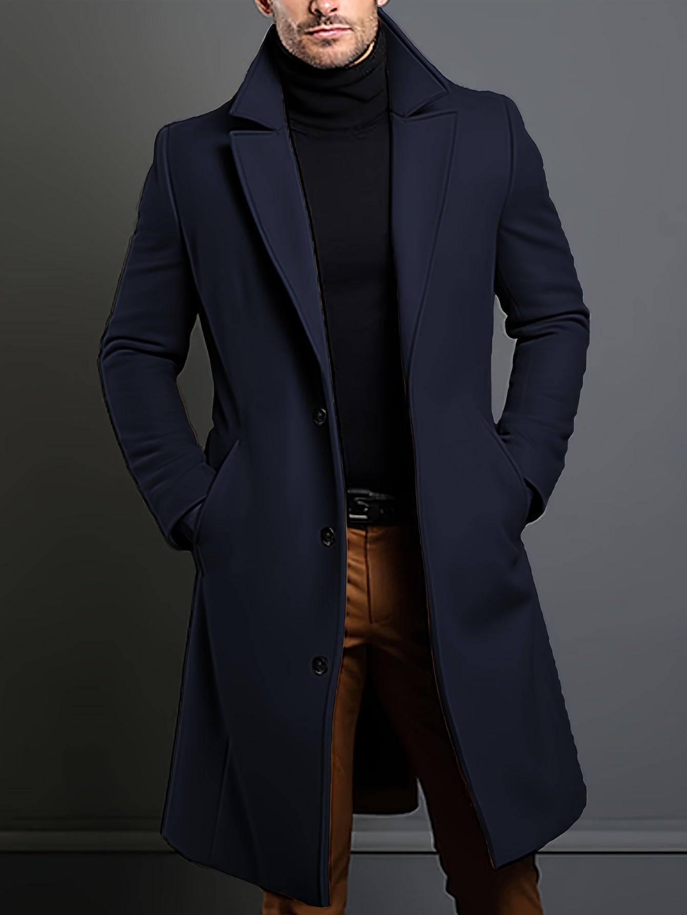 Berg-Feldt | Elegante Lange Jacke Polyester und Wolle Klassisch und Warm