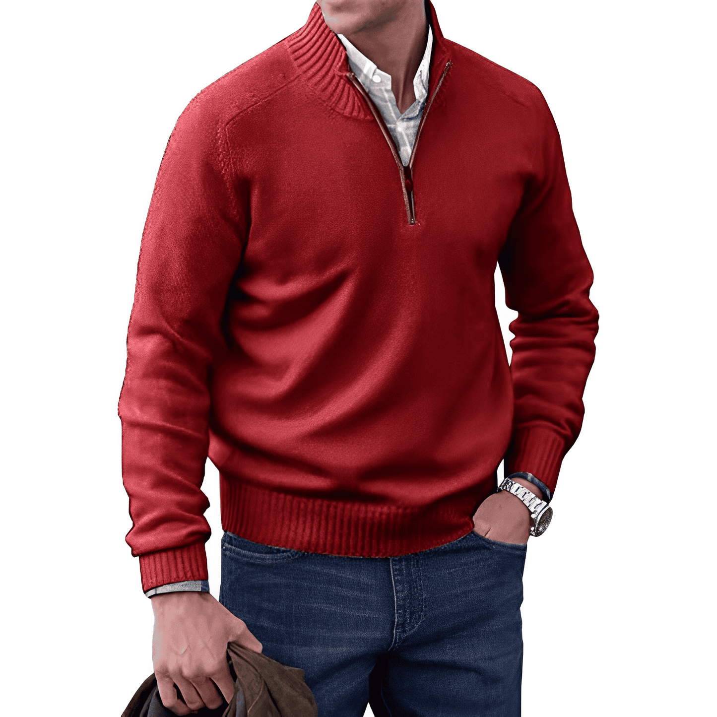 Pull homme avec fermeture éclair 1/4