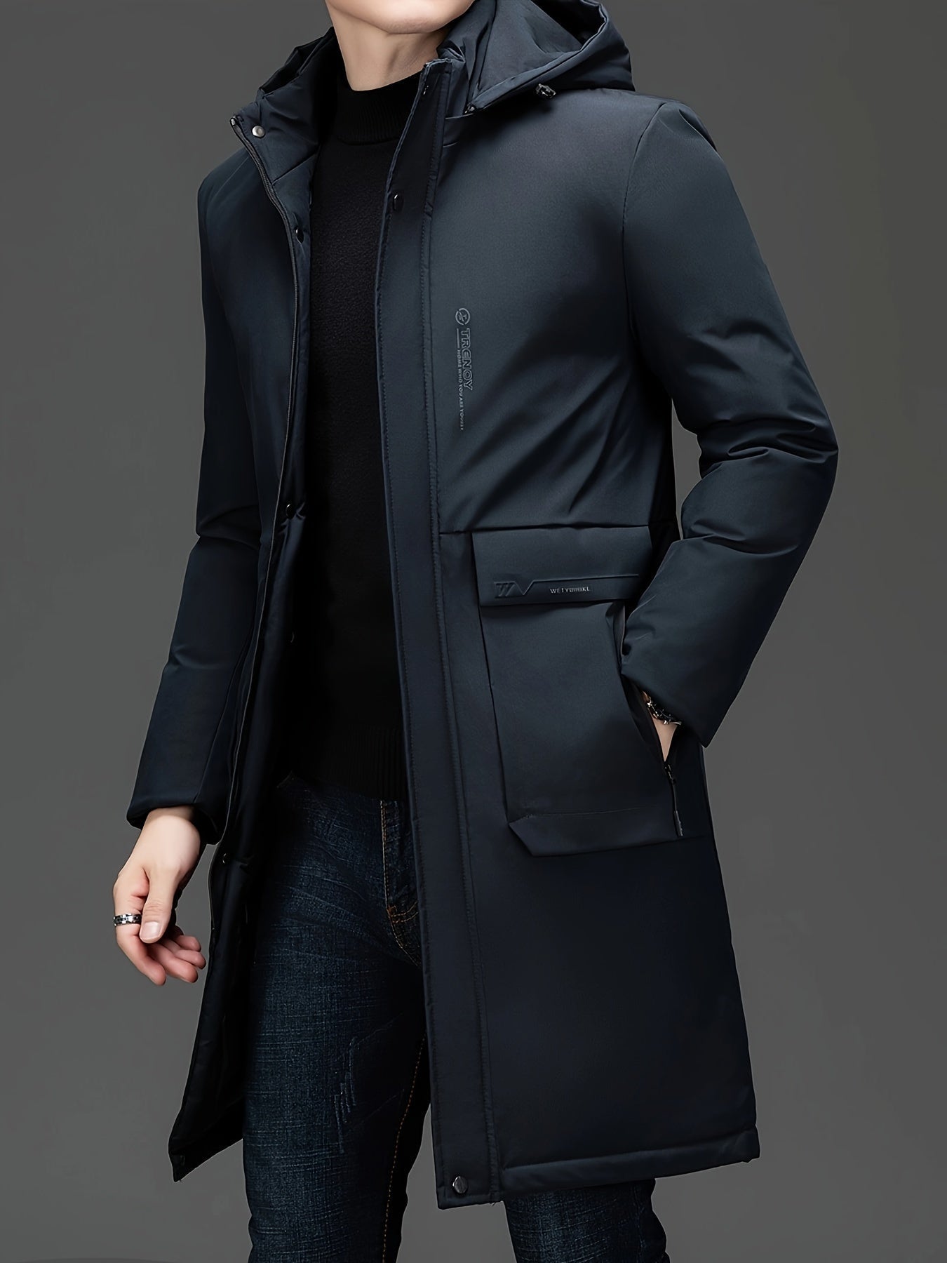 Berg-Feldt | Lange Winterjacke mit Kapuze Polyester Warm und Windabweisend