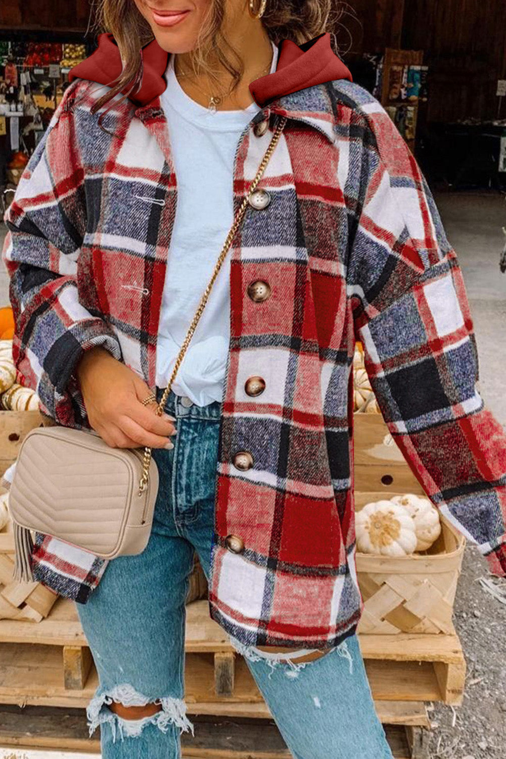 Berg-Feldt | Gitterhemdenjacke mit Kapuze Polyester Lässig und Trendy
