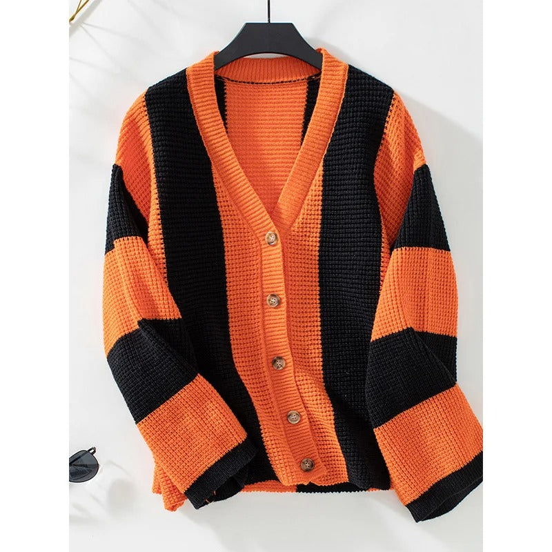 Berg-Feldt | Gestreifter Oversized-Strickcardigan