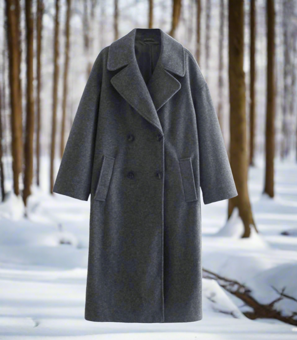 Berg-Feldt | Manteau en laine - Coupe droite - Grande taille - Long avec revers