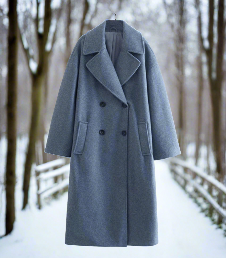 Berg-Feldt | Manteau en laine - Coupe droite - Grande taille - Long avec revers