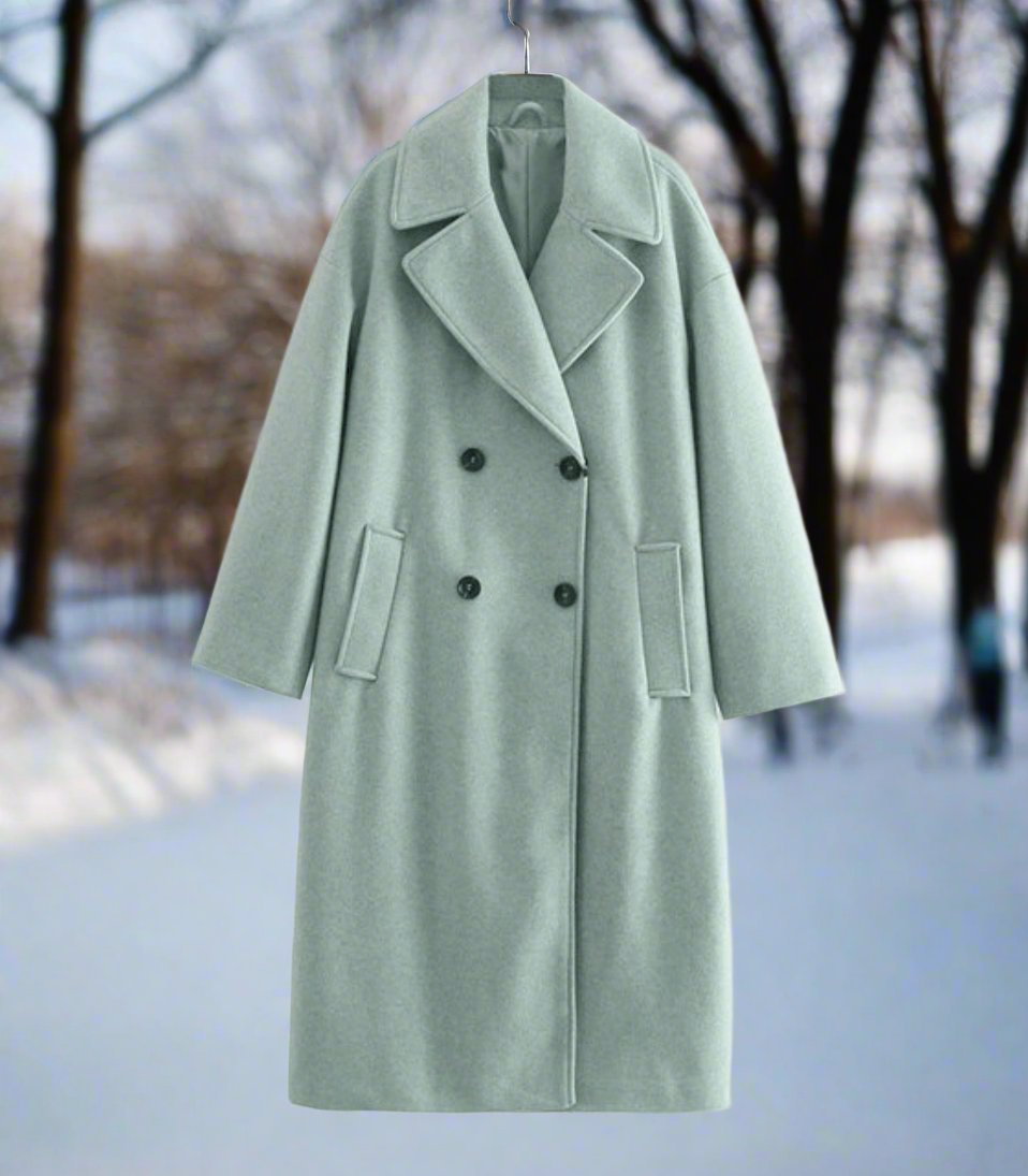 Berg-Feldt | Manteau en laine - Coupe droite - Grande taille - Long avec revers