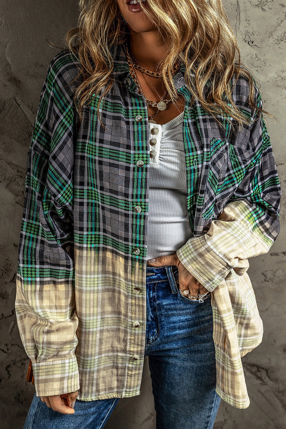 Berg-Feldt | Patchwork Cam Jacket in Checkered Cotton Blend Trendy und Unique