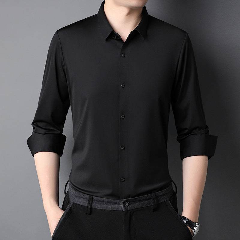 Fudus Chemise décontractée à manches longues micro-élastiques