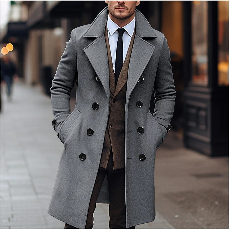 Berg-Feldt | Manteau long en laine pour homme - double boutonnage - automne/hiver