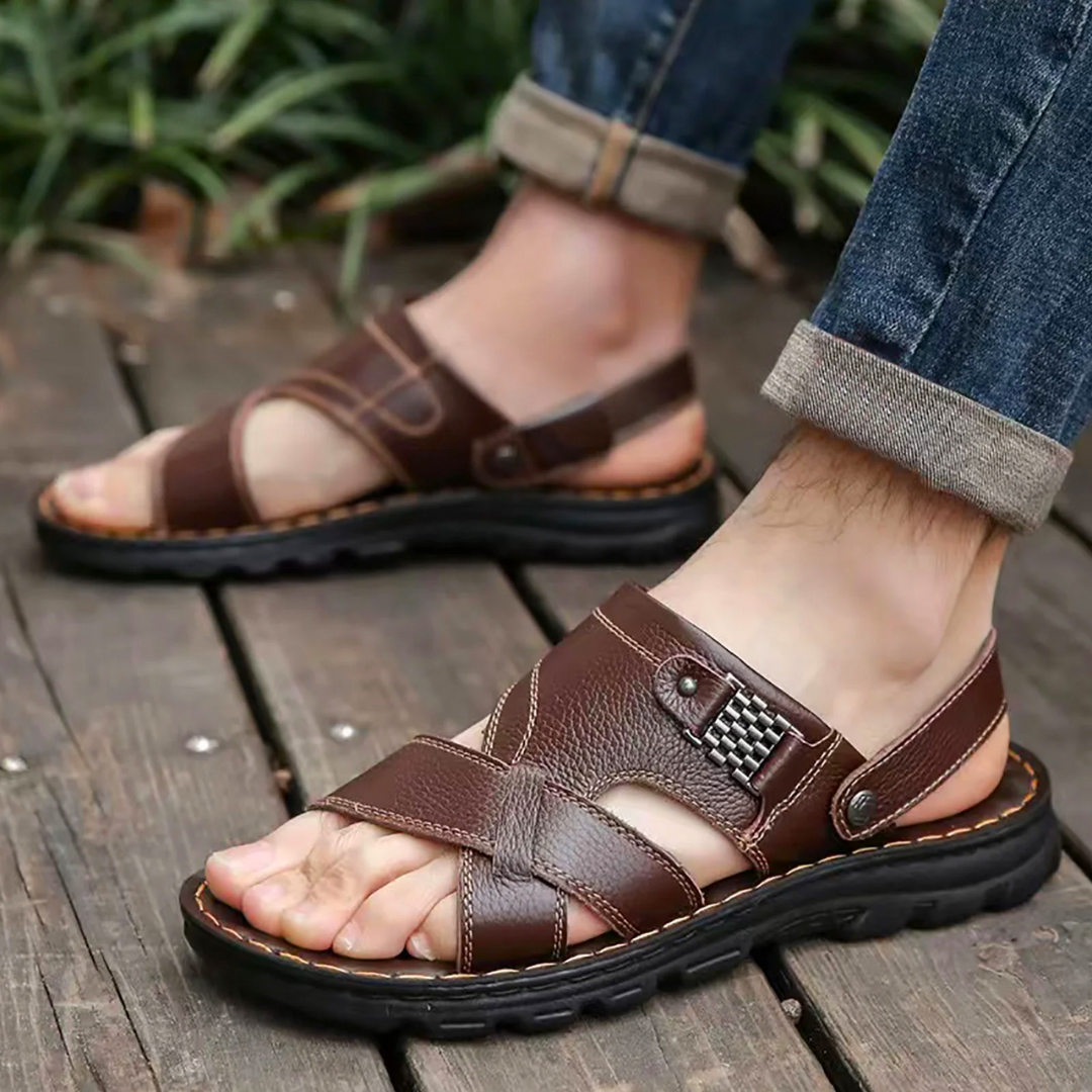 Sandales en cuir Urian pour hommes - confortables pour l'été