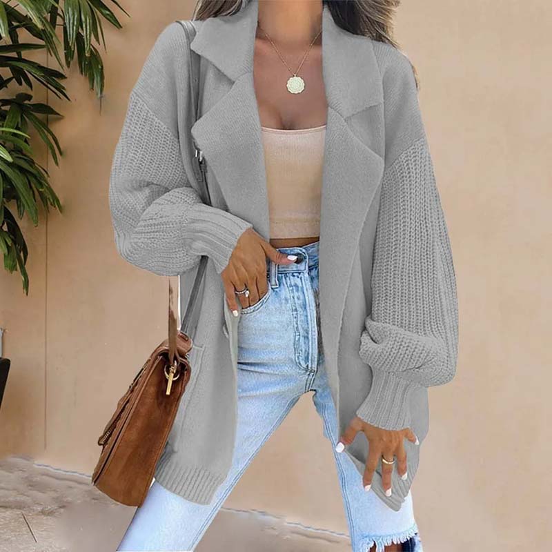 Berg-Feldt | Einfarbige Zeitlose Strickjacke für Damen
