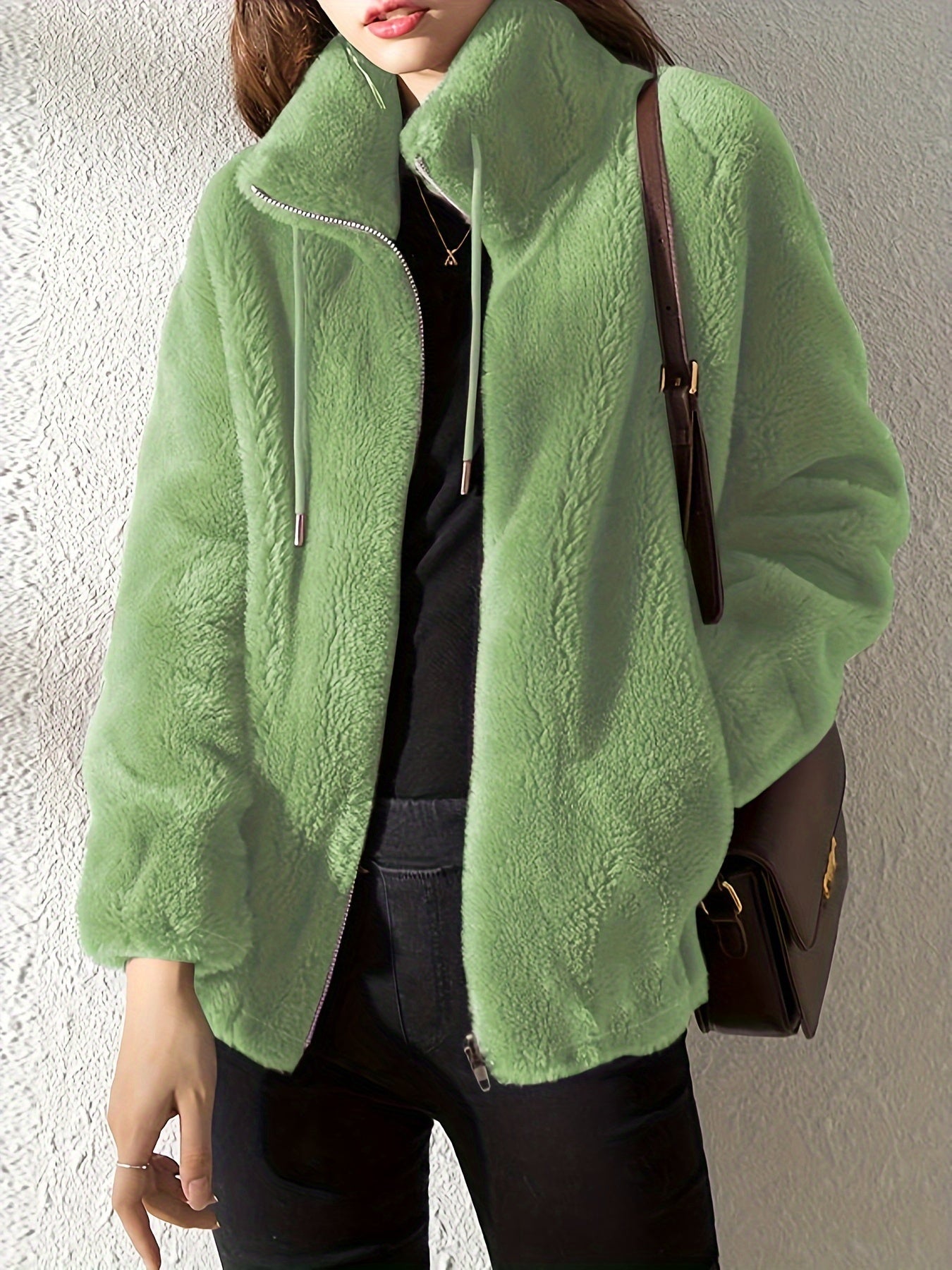 Berg-Feldt | Kapuzen Teddy-Jacke mit Kordelzug und Reißverschluss