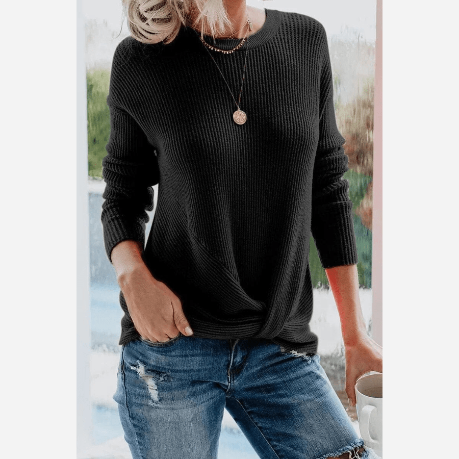 Berg-Feldt | Leichtgewicht Strickbluse mit Langarmdesign Gerippte Struktur Lässiger Komfort