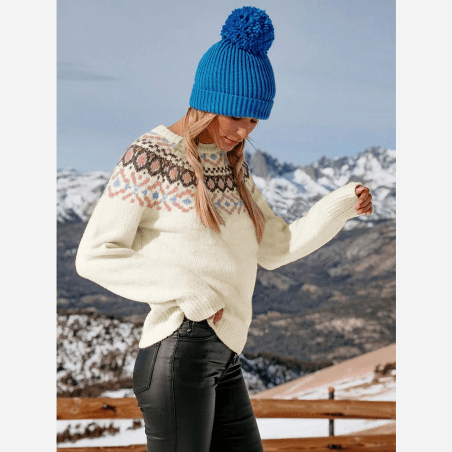 Berg-Feldt | Nordisk Strickpullover Wollmischung Vintage Winterstil