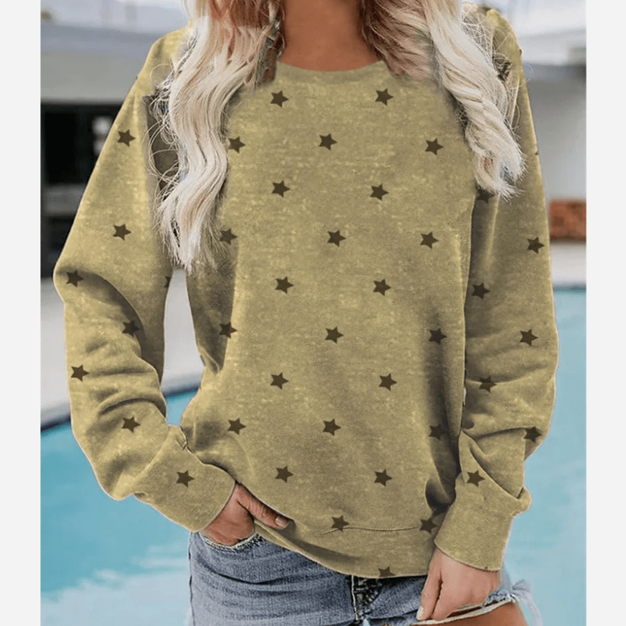 Berg-Feldt | Lässiges Sweatshirt mit Sternmuster Langärmeliges Design Weich und Bequem