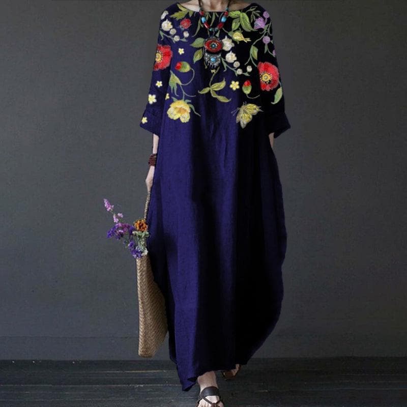 Brelhilda Robe longue en voile à fleurs