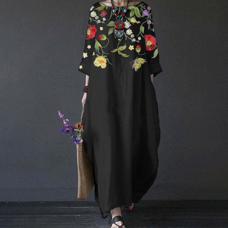 Brelhilda Robe longue en voile à fleurs
