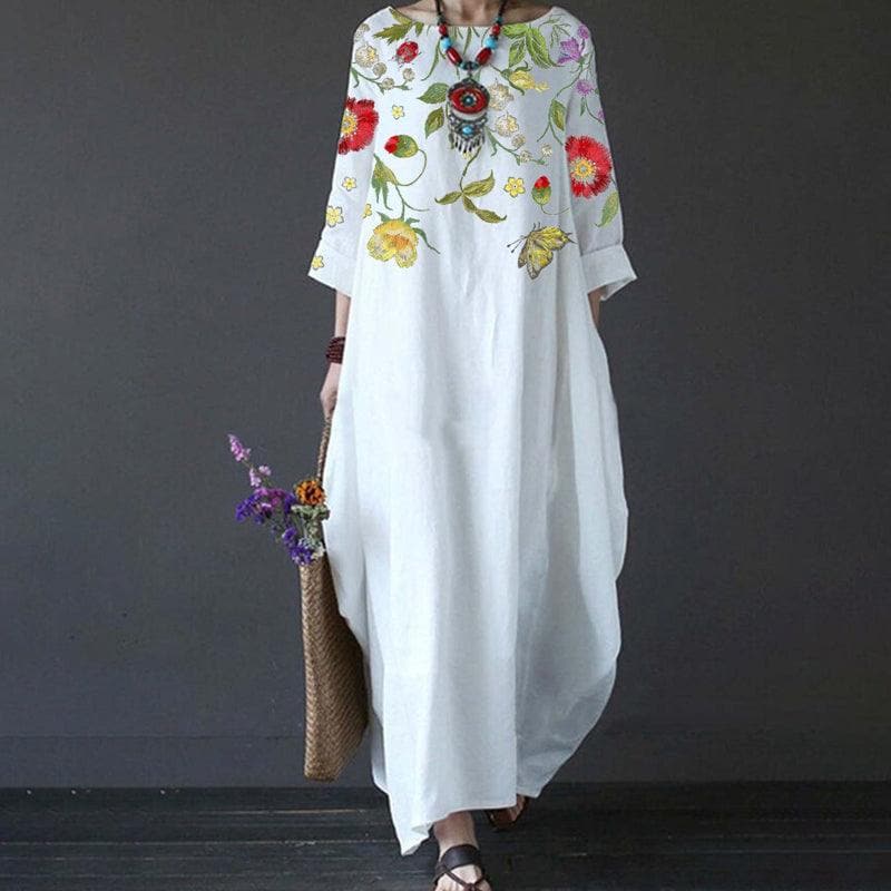 Brelhilda Robe longue en voile à fleurs