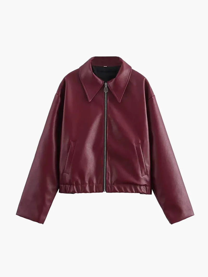 Berg-Feldt | Blouson en similicuir bordeaux