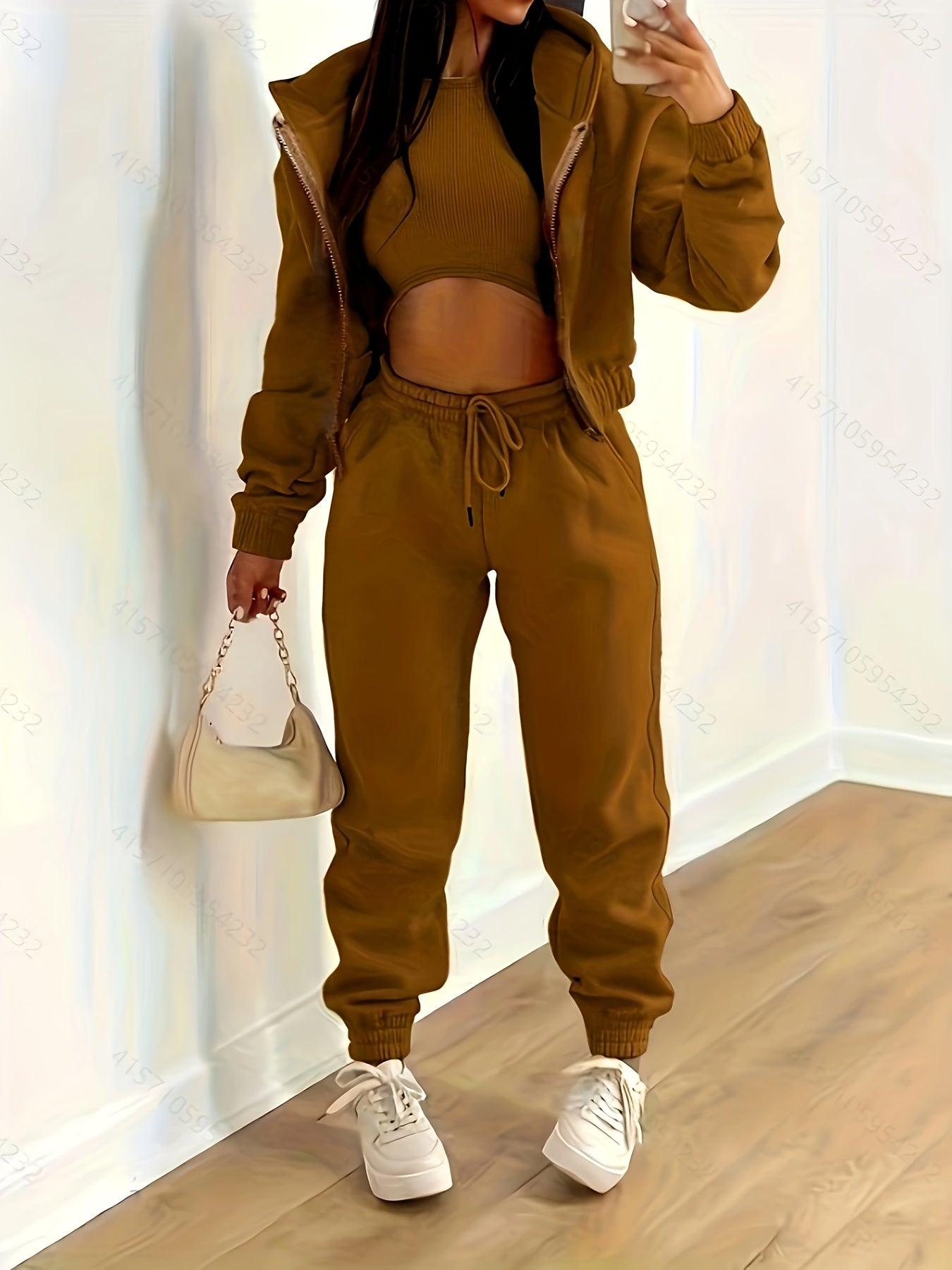 Berg-Feldt | Kapuzenjacke & Tanktop & Jogginghose Drei Teilige Satz Outfits