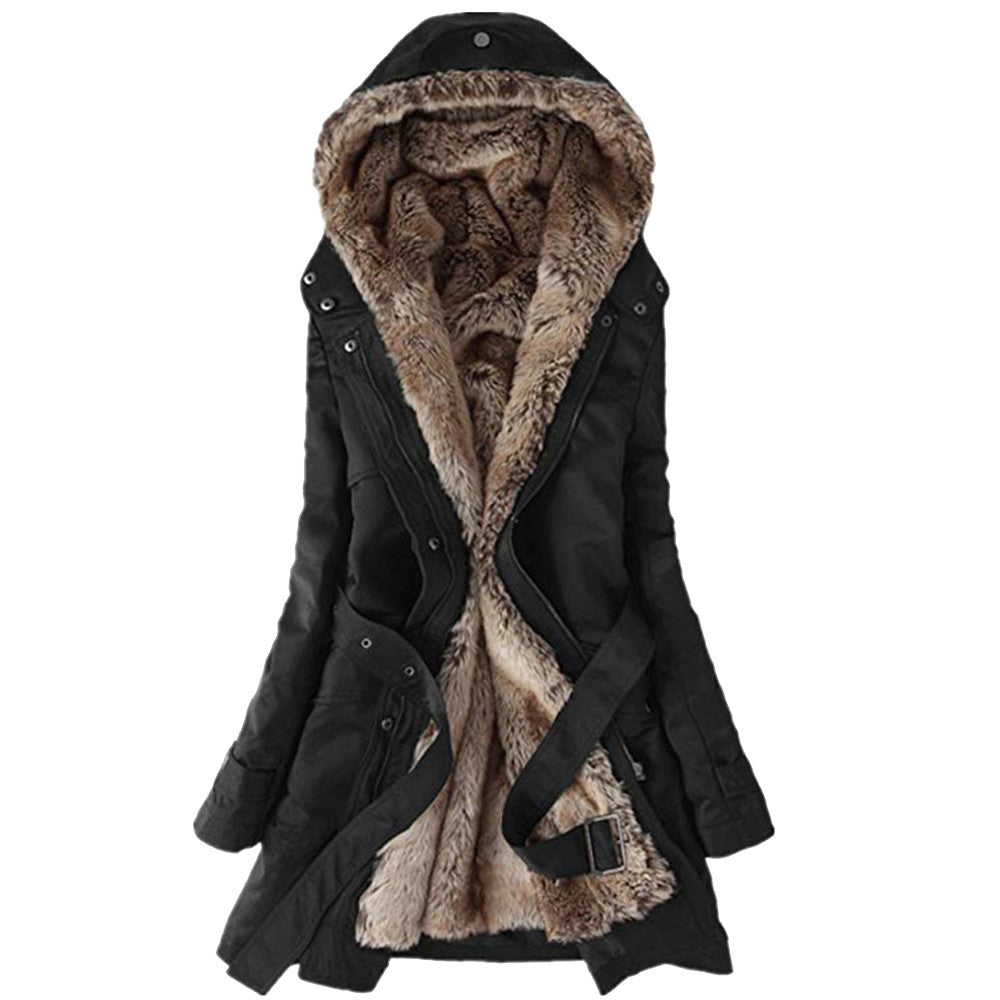 Berg-Feldt | Gefütterter Damen ParkA-mit Gürtel und Schicken Details