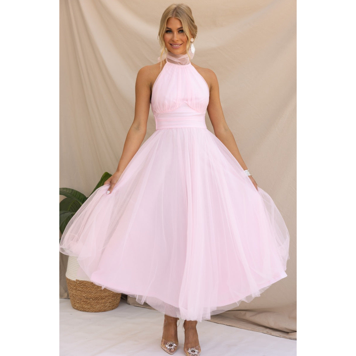 Robe femme Fudus à col roulé en maille, tombante