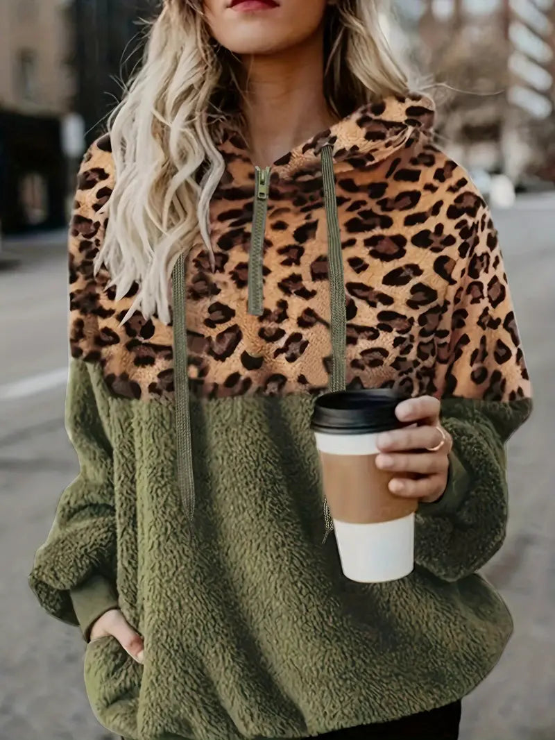 Berg-Feldt | Leopardenmuster Farbblock Pullover
