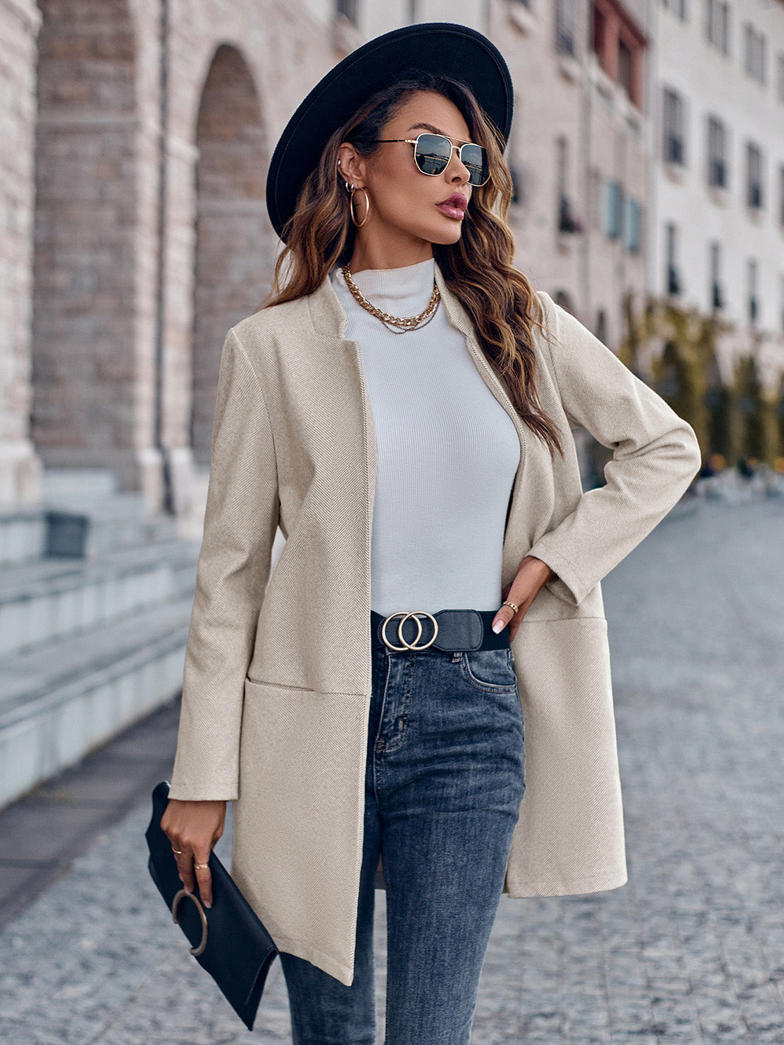 Berg-Feldt | Offene Vorderseite Langarm Blazer