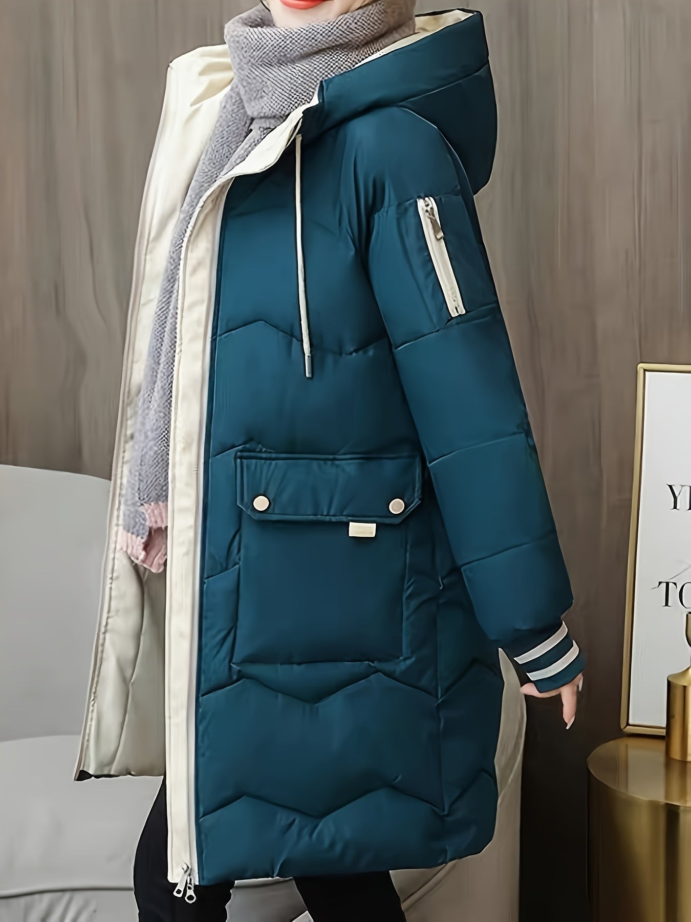 Berg-Feldt | Dicke, Lässige Winterjacke mit Taschen und Kapuze für Frauen Ideal für Herbst und Winter