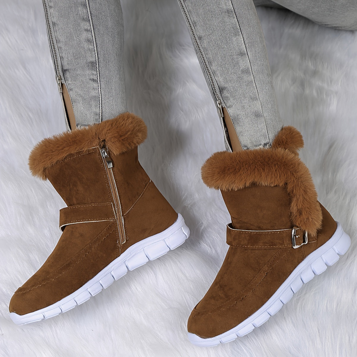 Berg-Feldt | Schneestiefel mit Schnalle und Seitenreißverschluss