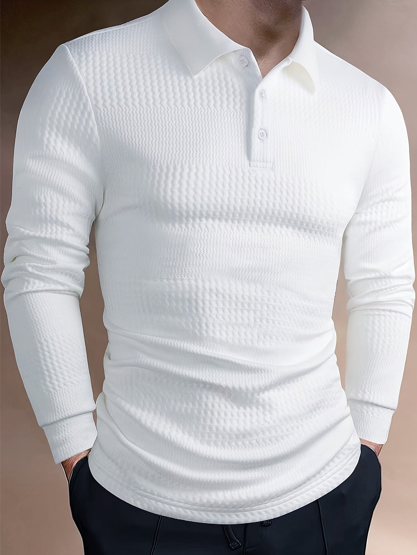 Berg-Feldt | Elegante Langärmelige Polo Texturiertes Design Stilvoll und Komfortabel