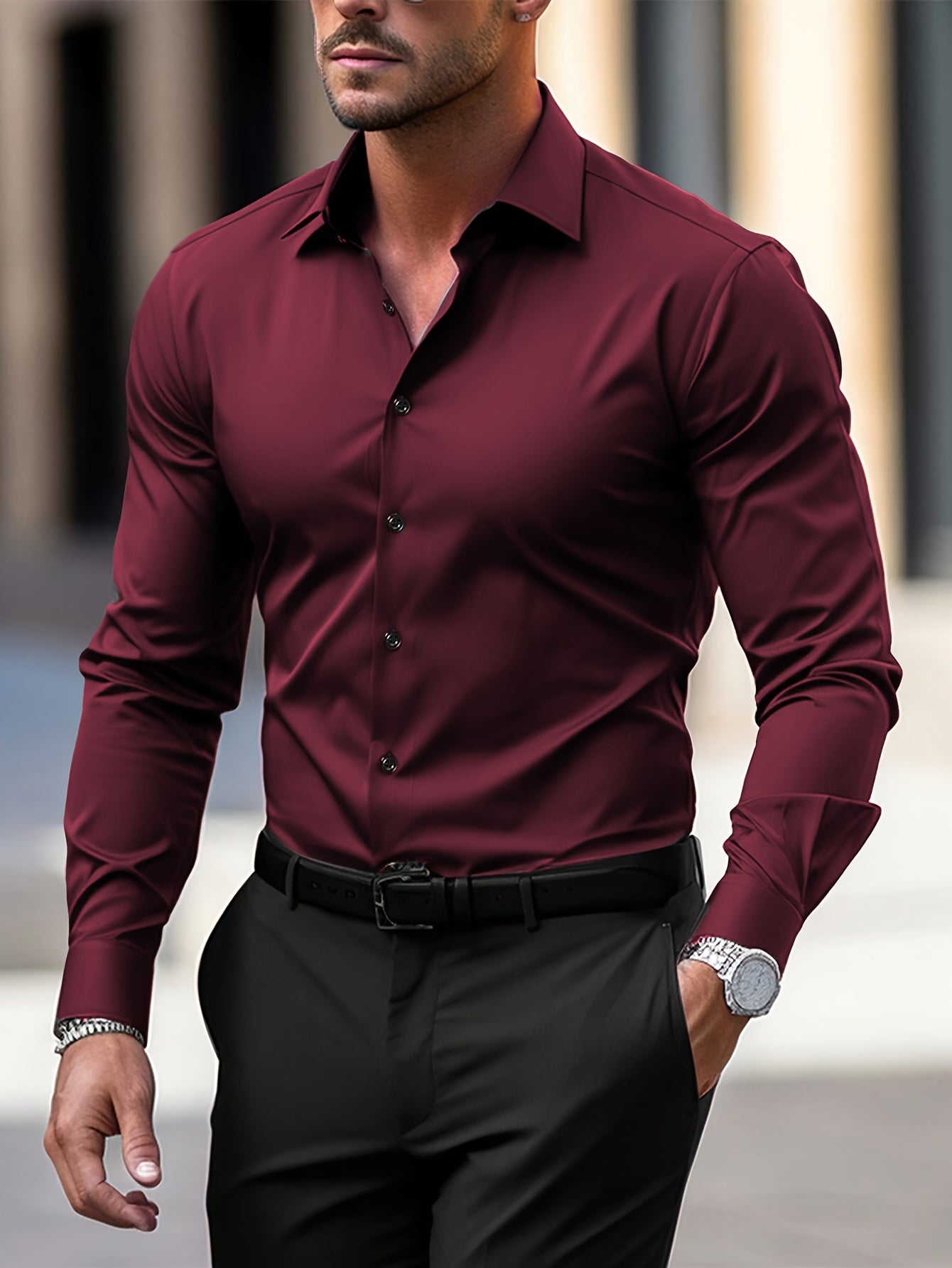 Berg-Feldt : Chemise élégante pour homme en mélange de polyester