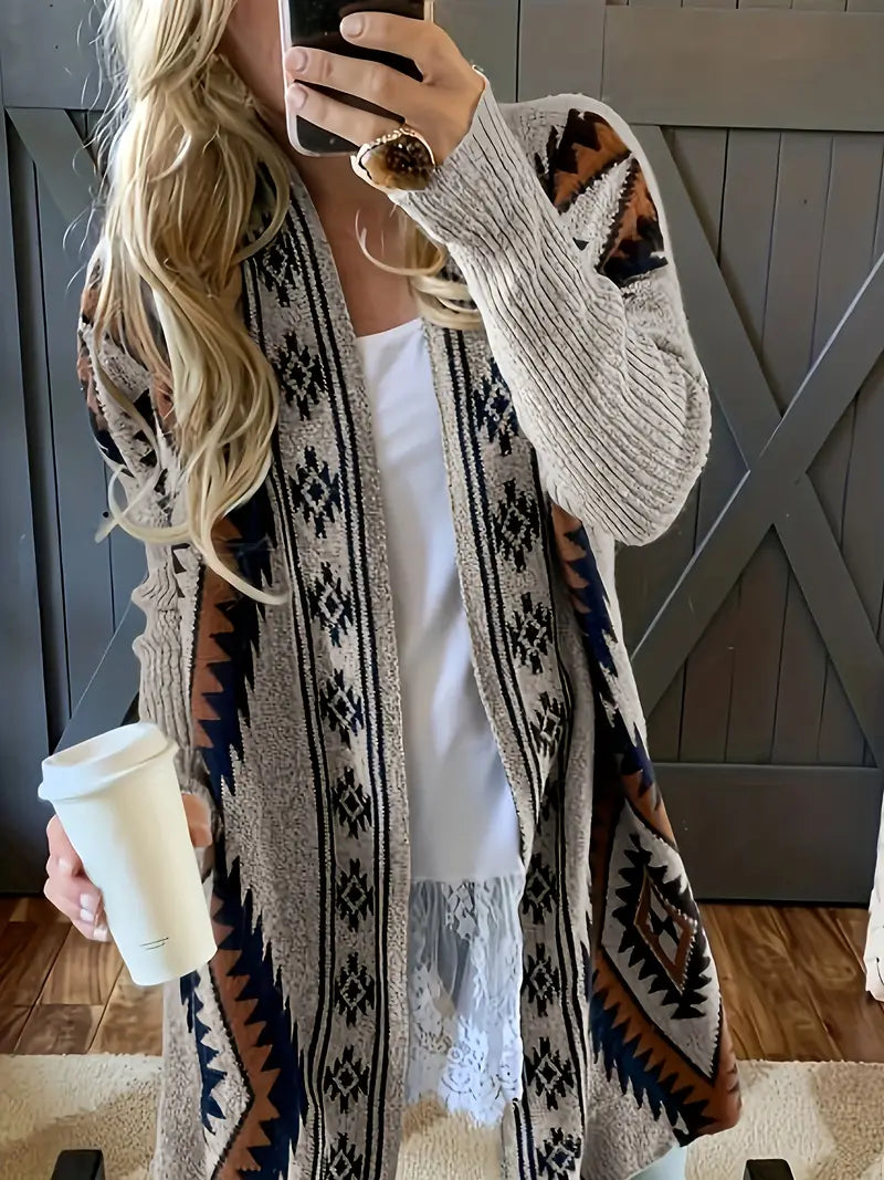 Berg-Feldt | Gilet Bohème Chic Ouvert en Maille