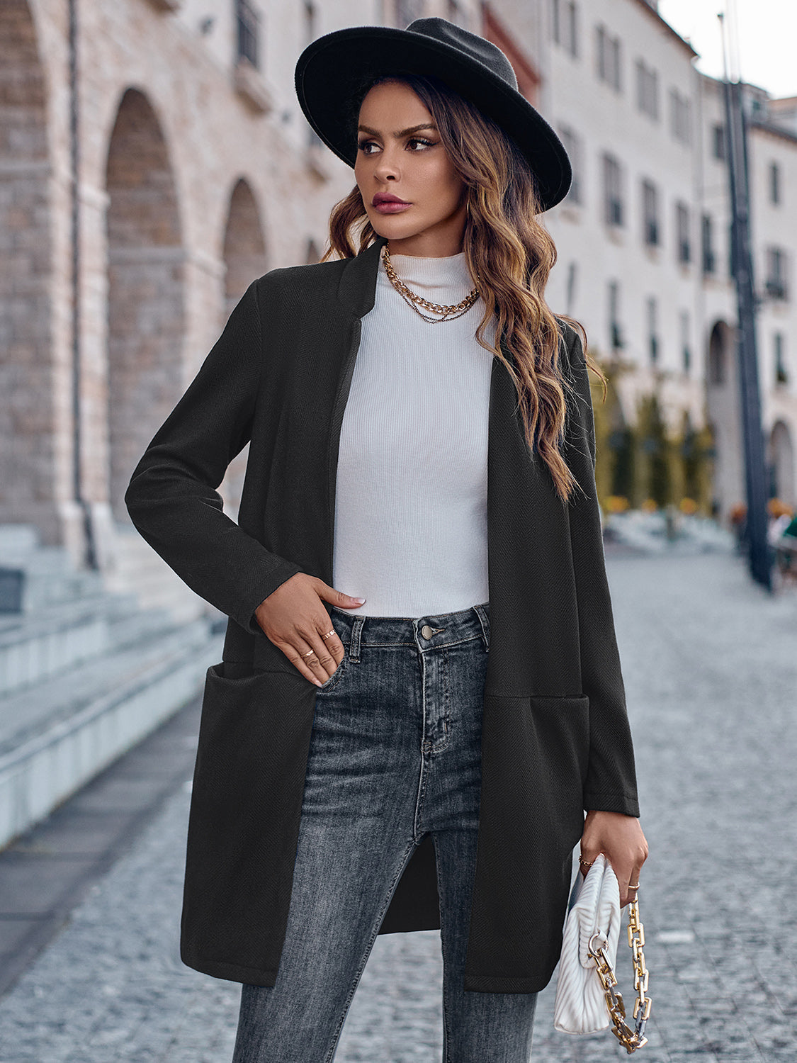 Berg-Feldt | Offene Vorderseite Langarm Blazer