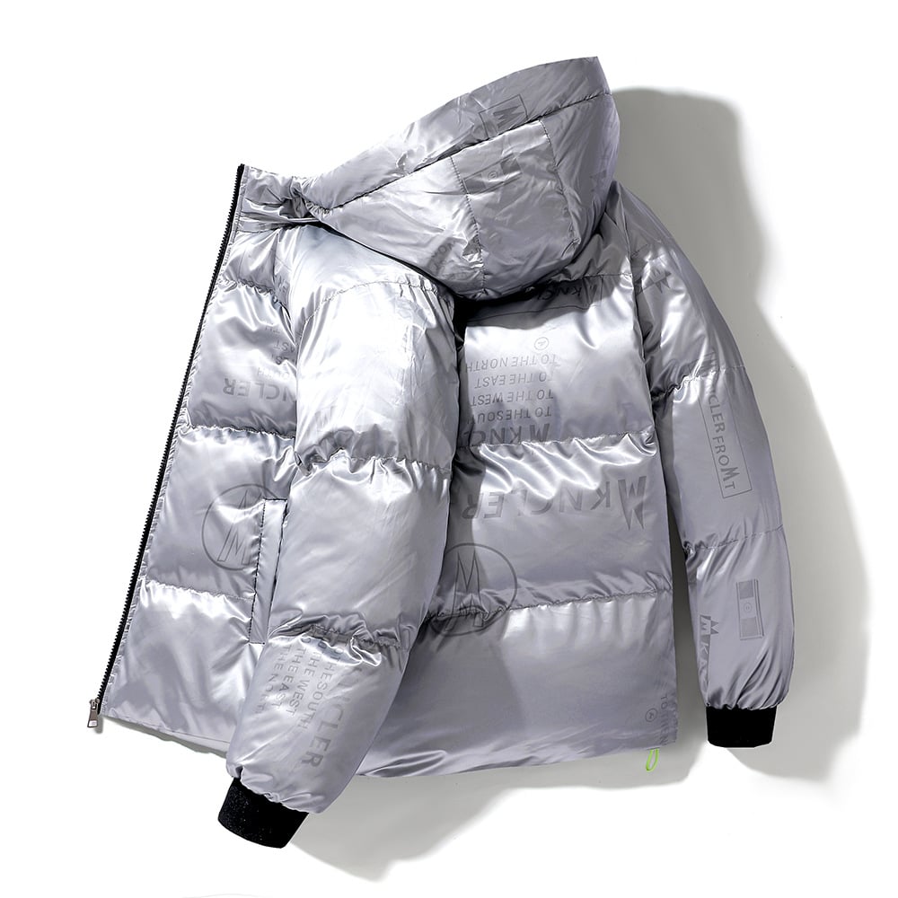 Berg-Feldt | Gesteppt Herrenjacke mit Kapuze und Vinyleffekt