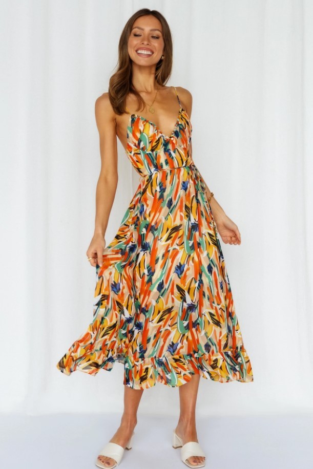 Fudus Boho Kleid: Schulterfrei & gemustert