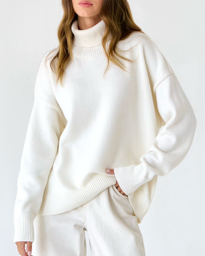 Berg-Feldt | Eleganter Oversized Damen Rollkragenpullover Aus Baumwolle