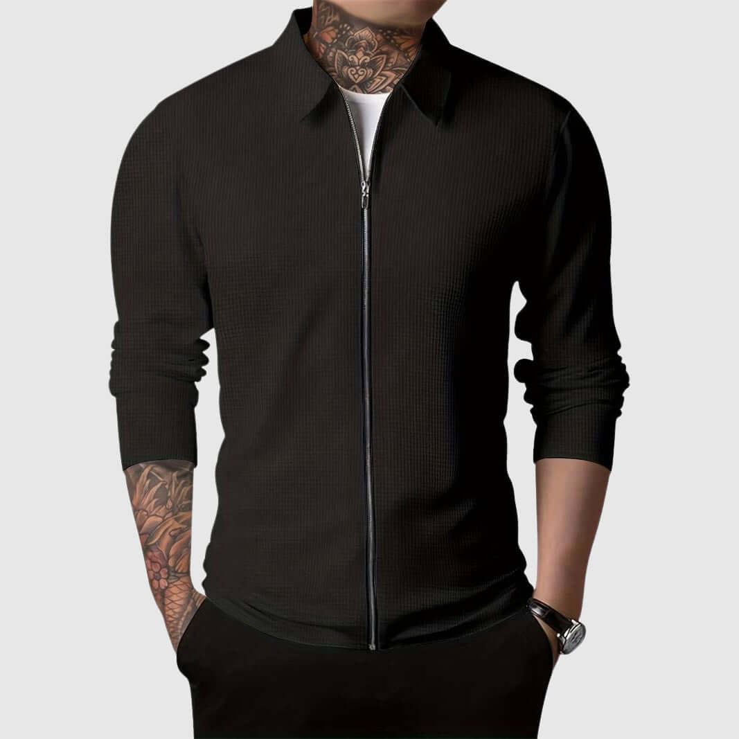 Berg-Feldt | Herren Waffelstrick Zip-Up Jacke