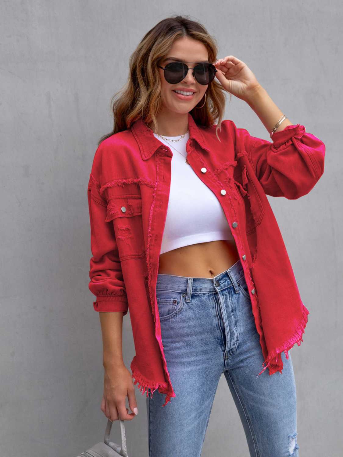 Berg-Feldt | Distressed Drop Shoulder Denimjacke