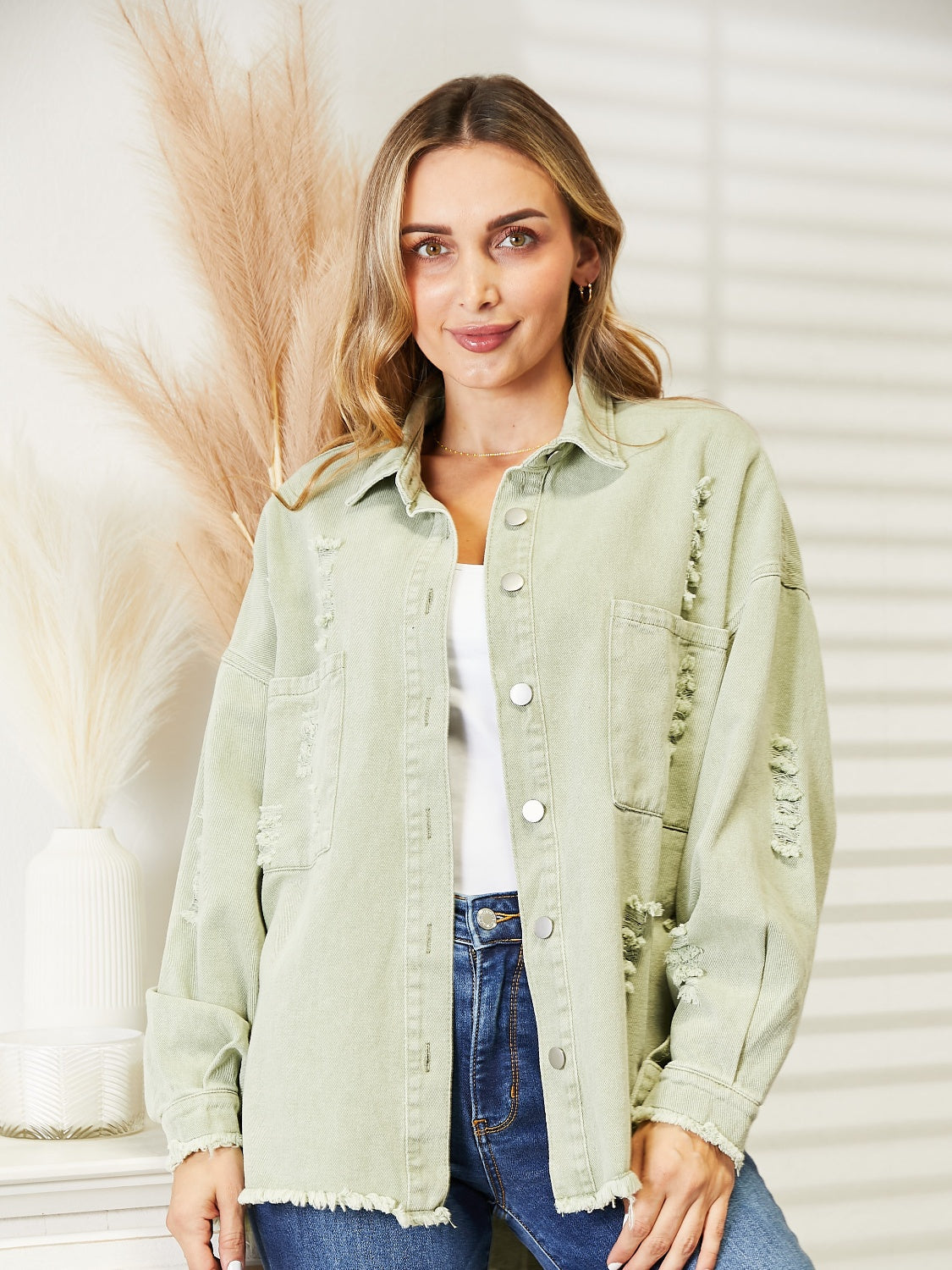 Berg-Feldt | Veste en jean à ourlet brut déchiré