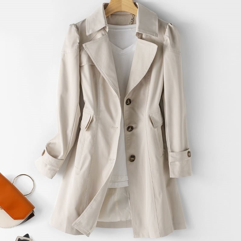 Berg-Feldt | Wrenlee Manteau Trench Décontracté à Boutons pour Femme