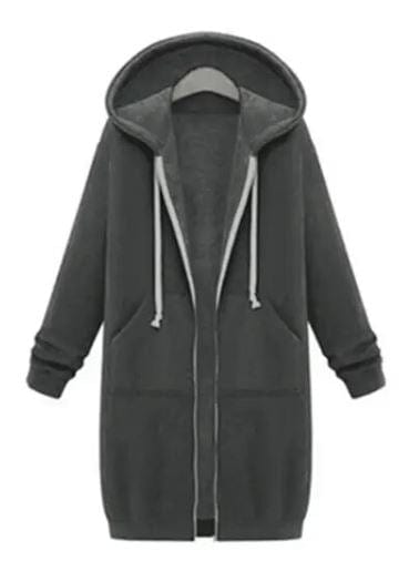 Sweat à capuche uni à manches longues Fudus pour femme