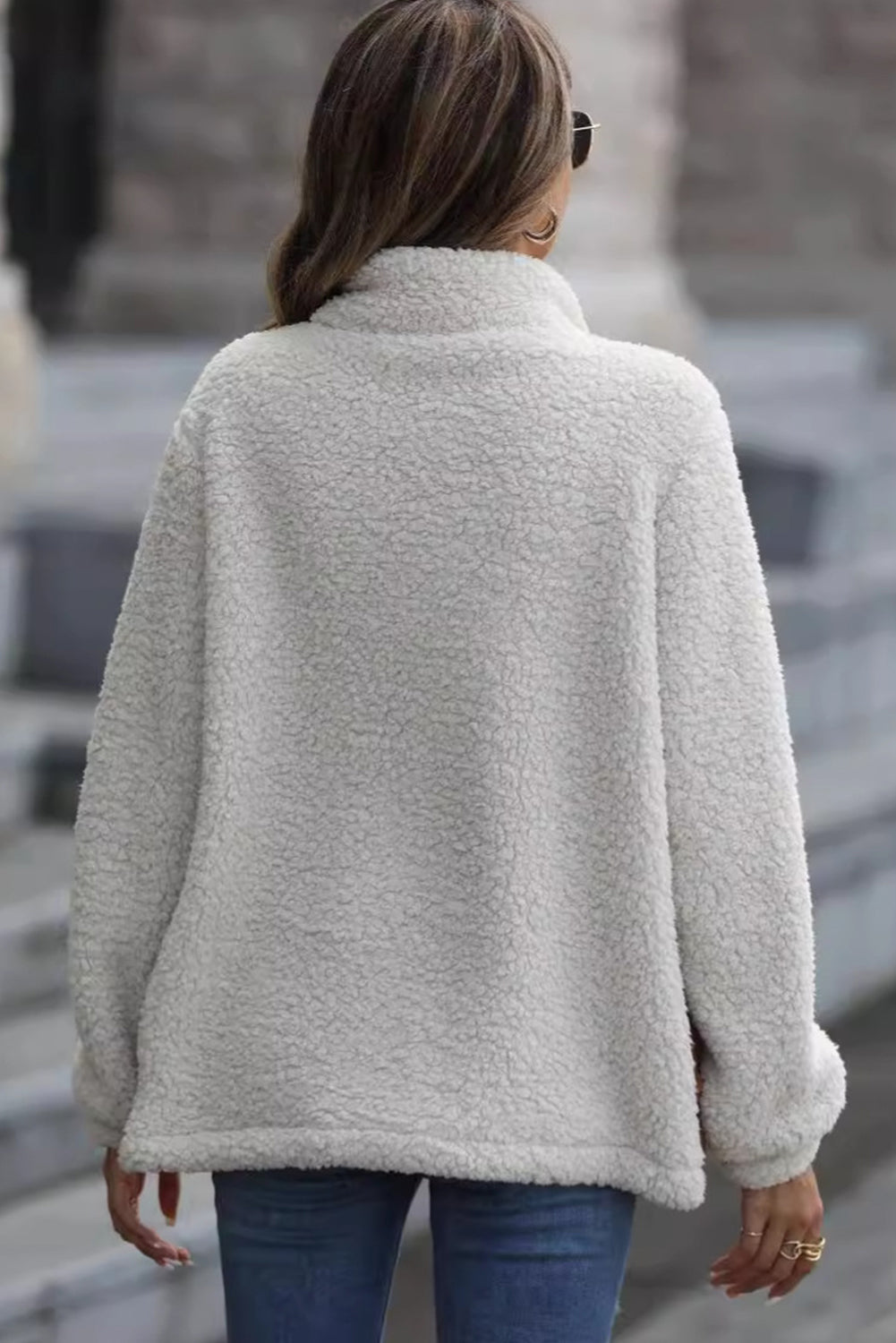 Berg-Feldt | Sherpa-Jacke mit Stehkragen und Reißverschluss mit Leopardenmuster