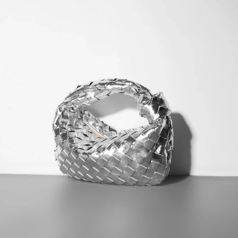 Berg-Feldt | Luxuriöse Geflochtene Handtasche in Metallic