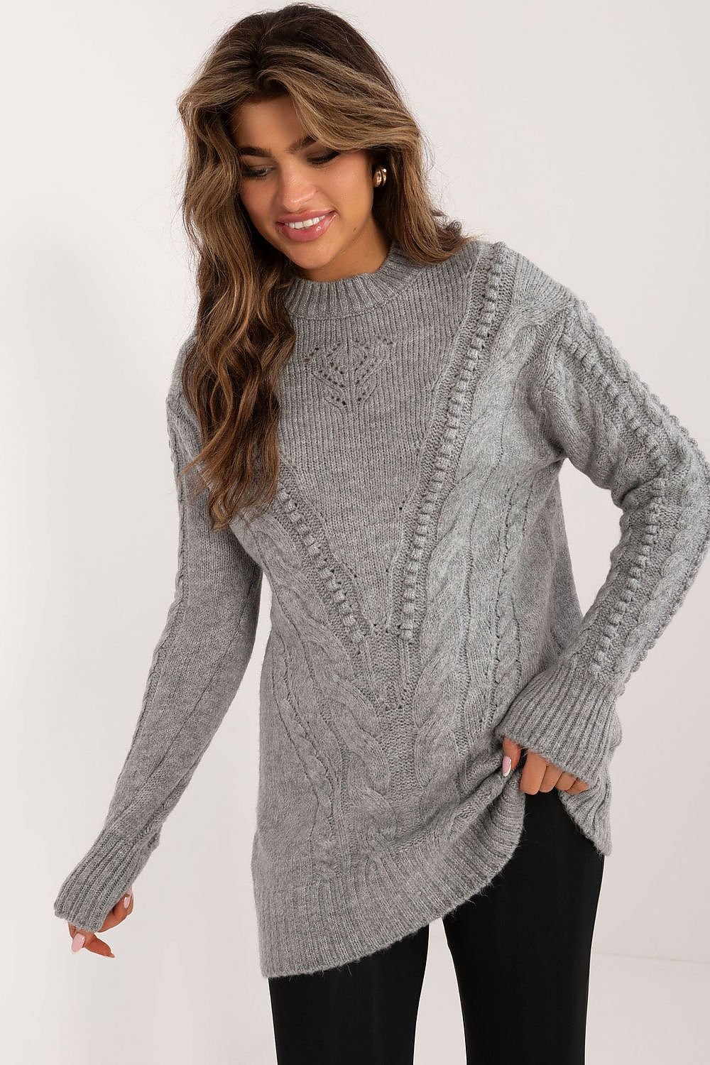 Berg-Feldt | Strickkleid mit Kabelmuster Warm und Komfortabel Eleganter Stil