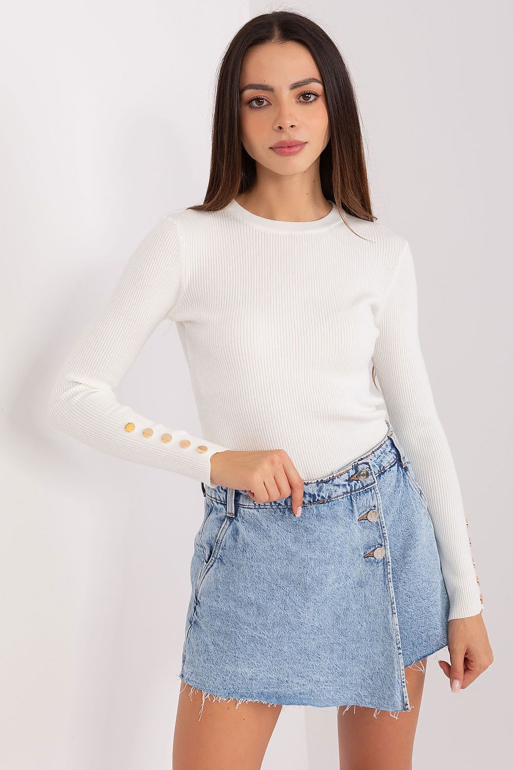 Berg-Feldt | Rippstrick Bluse mit Knöpfen Weich und Elegant Zeitloses Aussehen